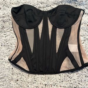 Edikted cupped mesh corset top, size small
